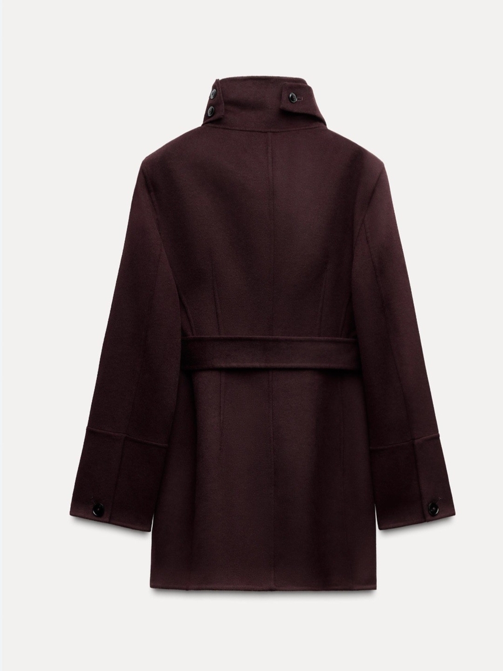 Zara Belted Wool Blend Coat - Picture 6 of 9